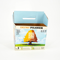 Boîte de transport personnalisée en carton ondulé avec poignée pour brasserie, vente au détail et transport de boissons