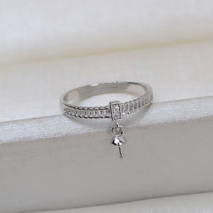 Bague ajustable en argent S925 pour femme, accessoires personnalisés en perles DIY, bague ouverte, composants de bijoux - Product Image 4