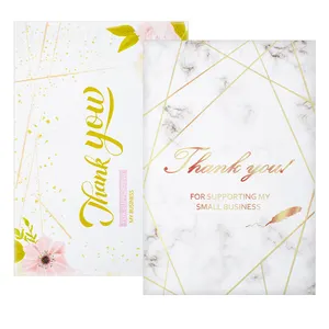Marble Flower Style Custom Logo Thank You Bag Polymailer Biodegradable Shipping Packaging Poly Mailing Bags