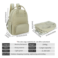 Sac à dos de luxe multifonctionnel pour maman, grande capacité, imperméable, en néoprène, avec fermeture éclair, portable et léger