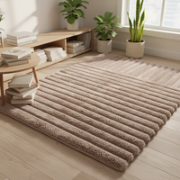 Tapis rectangulaires en fausse fourrure de lapin en polyester, tapis géométriques tuftés fabriqués à la machine, tapis antidérapants pour la maison