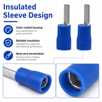Borne de connexion isolée DBV bleue à sertir, borne plate pour câblage électrique