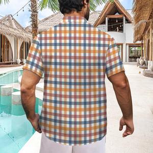 Camisa Hawaiana Personalizada para Hombre, Estampada con Inyección de Tinta, Diseño Clásico a Medida con un Moderno Patrón a Cuadros - Product Image 2