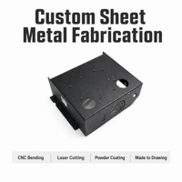 Boîtier en tôle métallique avec revêtement en poudre personnalisé, noir mat, découpe au laser, pliage CNC pour contrôleur industriel