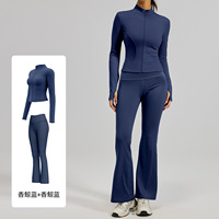 Ensemble de pantalons de yoga évasés taille haute effet push-up, sensation seconde peau, coupe large micro-évasée, pour la gym, le Pilates et le fitness