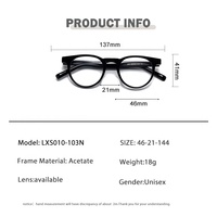 Gafas Redondas Vintage de Acetato Hechas a Mano, Diseño Coreano, Montura Retro Linda, Gafas Ópticas de Moda Literaria para Rostro Diamante