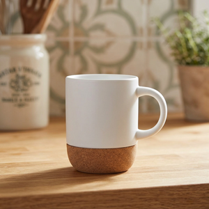 Tasse en céramique non marquée de 300 ml pour sublimation, avec détails en liège, modèle Billie à double paroi, compatible lave-vaisselle et micro-ondes, modèle Halloween - Product Image 3