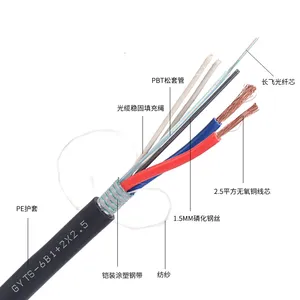 SHFO-GDTS GDTS 4-144 Core RV 2.5*2mm Power Outdoor kabel serat optik tipe lapis baja