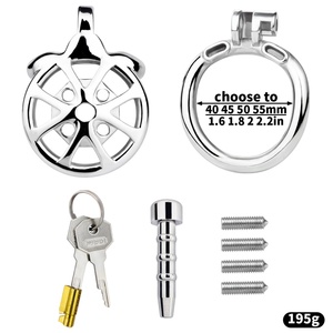 Jaula de Castidad Metálica con Catéter, Dispositivo de Castidad de Acero Inoxidable con Llave, Juguetes Sexuales BDSM, Artículos para Coqueteo en Pareja - Product Image 5