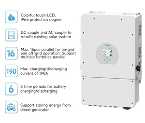 Precio de fábrica Inverex <span class=keywords><strong>Nitrox</strong></span> Deye6KW 7.6KW 8KW 10KW Max.15pcs Paralelo 190A Inversor de energía solar híbrido - Product Image 3