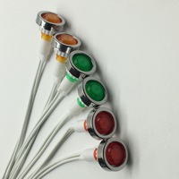 Interrupteur à anneau lumineux FEIBEN avec électro-placage argent, 220V 10A IP36 avec câble, plusieurs couleurs