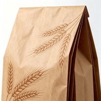 Sac en papier multicouche à ouverture facile, design personnalisé, pliable, résistant à l'humidité, pochette en kraft pour l'emballage de blé, de céréales et de farine