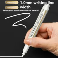 10 stylos à peinture blanche - Marqueurs permanents acryliques imperméables pour métal, verre, bois, fournitures d'art DIY