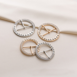 Thiết Kế Rhinestone Có Thể Điều Chỉnh Trượt Tri Trượt Pin Khóa Kim Loại Kẽm Hợp Kim Vòng Vành Đai Khóa - Product Image 1