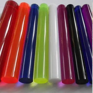 Colourful And Clear Round Acrylic Rod With Thread Hole PMMA Rod Acrylic Threaded Rod