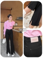 Prix de gros - Jeans pour femmes en couleur unie, taille plus, élégants, extensibles, respirants, coupe skinny, avec logo personnalisé