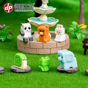 ของตกแต่งรูปสัตว์ขนาดจิ๋ว รูปทรงลูกบาศก์ แพนด้า กระต่าย ช้าง กบ ทำจากเรซิ่น รูปทรงเรขาคณิต ของตกแต่งโต๊ะทำงาน ของตกแต่งห้องนั่งเล่น ของขวัญวันเกิด - Product Image 1