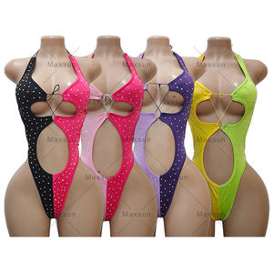 Tenue de <span class=keywords><strong>danse</strong></span> exotique Maxsun : Bikini sexy de designer pour boîte de nuit, avec <span class=keywords><strong>fesses</strong></span> exposées et rehaussées, orné de strass - Product Image 5