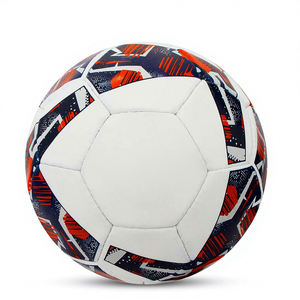 Soccer Ball Custom Size <b>White</b> Orange Navy Abstract Pattern Durable Match Grade Professional Outdoor Training <b>Football</b> OEM - Product Image 1