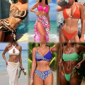 Vente en gros en vrac, liquidation d'usine, maillots de bain d'été d'occasion, vêtements de plage tendance, ensemble bikini deux pièces, styles variés, expédition aléatoire - Product Image 5