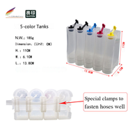 Kit de réservoirs d'encre CISS universels 5 couleurs 100ml x5 vides pour imprimantes Epson Canon HP Brother 5 couleurs - Système d'alimentation en encre rechargeable DIY
