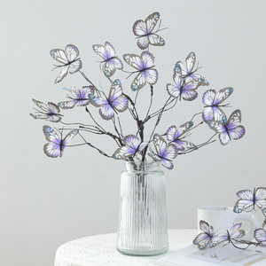 Aiko <b>Flower</b> Butterfly <b>Artificial</b> <b>Flower</b> Bouquet 3D Withered Branch Silk Handmade Wedding Home Decor Reusable & Recyclable Props - Product Image 3
