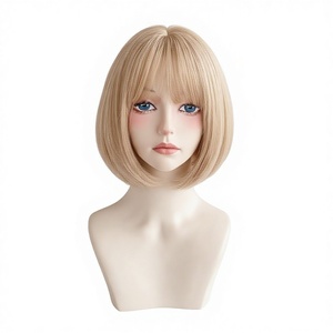 วิกผมสั้นของ<span class=keywords><strong>ผู้หญิง</strong></span>แฟชั่นฤดูร้อนใหม่สีชมพู-น้ำตาล<span class=keywords><strong>ผม</strong></span>ตรงหวานมีสไตล์วิกผมเต็มศีรษะระบายอากาศได้ - Product Image 6