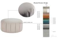 Puf CARLFORD Moderno y Duradero, Otomana de Tela de Lana Color Blanco Arroz, Bonito Taburete de Tela para Dormitorio, Sala de Estar, Apartamento, Hotel