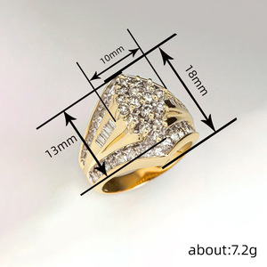 Anello con zirconi in stile principessa per donna, gioielli di lusso alla moda - Product Image 5