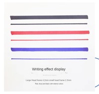 Stylo marqueur d'école à encre permanente non effaçable haut de gamme et durable rouge bleu et noir à trois couleurs en plastique
