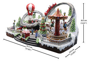 Carrusel de Resina con Luz LED Inspirado en Anime para Feria Navideña, con Globo Aerostático en Movimiento, Tren y Escultura de Árbol - Product Image 6