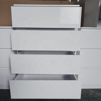 Table de chevet/commode personnalisée à 3 tiroirs, finition blanc brillant, pour chambre à coucher, salon