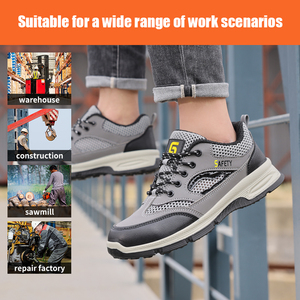 GUYISA Chaussures <span class=keywords><strong>de</strong></span> sécurité respirantes en été pour <span class=keywords><strong>randonnée</strong></span> Chaussures <span class=keywords><strong>de</strong></span> sécurité imperméables en microfibre pour hommes - Product Image 5