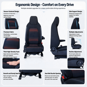 Sedile con Sospensione per Furgoni Leggeri <span class=keywords><strong>Ford</strong></span> e Mini Camper <span class=keywords><strong>Van</strong></span>, Sedile Comfort per Furgoni Pesanti per Lunghi Viaggi - Product Image 3