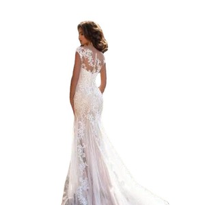 Iser Queen <b>White</b> <b>Lace</b> Mermaid Wedding Dress Sweetheart Neckline Natural Waist Bodycon Style - Product Image 5