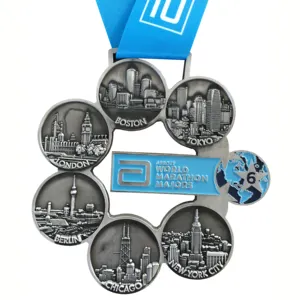 High quality silver world marathon medal
