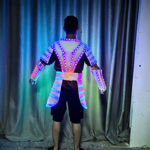 Led <b>Performance</b> Costume White Iridescent Light Unisex Stage <b>Wear</b> For Shows Events - Product Image 2