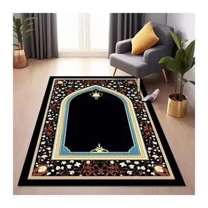 Мягкий удобный бархатный дизайн с индивидуальным принтом, размер логотипа, мусульманский Молитвенный Ковер