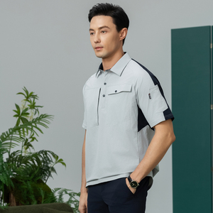 Kaus bengkel musim panas pria, lengan pendek cepat kering pakaian kerja - Product Image 4