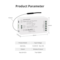 Contrôleur de bande LED Tuya Zigbee RGBCW 12V 24V RGB CCT, variateur de lumière intelligent, compatible avec Alexa, Google, Apple Home, produits pour la maison intelligente
