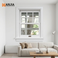 Ventanas Doble Hoja Aislantes Acústicamente Estilo Americano WANJIA en Oferta, Ventanas Doble Hoja de Vinilo con Vidrio Low-E para Interiores de Casa