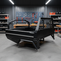 Plateau de camionnette personnalisé en aluminium durable argenté à double cabine avec boîte latérale et garde-boue pour le rangement d'outils