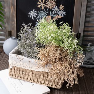 CallaFloral - Ramo de Flores Artificiales de Baby's Breath en Blanco, Verde y Marrón Claro, Decoración para Bodas, Ecológico, Estilo INS - Product Image 1