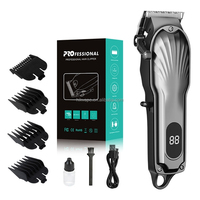 Alat Cukur Rambut Profesional OEM Custom T-Blade untuk Pria, Tanpa Kabel, Isi Ulang USB, Layar LCD, untuk Penggunaan Rumah Tangga