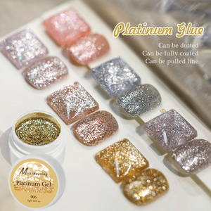 เจลเพ้นท์เล็บสีทอง เงิน แพลตตินั่ม แบบประกายวิบวับพิเศษ สำหรับตกแต่งเล็บด้วยตัวเองที่บ้าน ใช้กับหลอด UV LED - Product Image 5