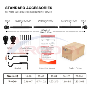 <span class=keywords><strong>Tringle</strong></span> à rideaux ARODDY moderne et minimaliste noire, robuste, avec embouts en boule <span class=keywords><strong>pour</strong></span> la décoration <span class=keywords><strong>de</strong></span> la maison - Product Image 3