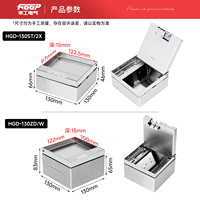 Prise de courant encastrée au sol en acier inoxydable carrée 16A Schuko avec 2 ports USB-C, auto-mise à la terre CE, IP20, câble de 1,5 m