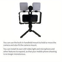 Kit de vlogging pour iPhone, kit de démarrage YouTube, accessoires : trépied pour téléphone, support pour téléphone, lumière LED et microphone canon