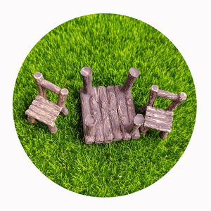 Mini table et 2 chaises, accessoires pour maisons de poupées, figurines miniatures pour jardins féériques - Product Image 5