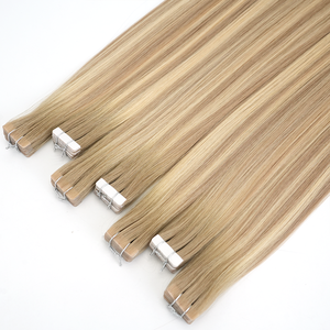 Extensions de cheveux invisibles à bandes adhésives, cheveux humains européens <span class=keywords><strong>Remy</strong></span> de qualité salon, super double drawn, trame simple, <span class=keywords><strong>sans</strong></span> perte, adhésif longue durée - Product Image 5
